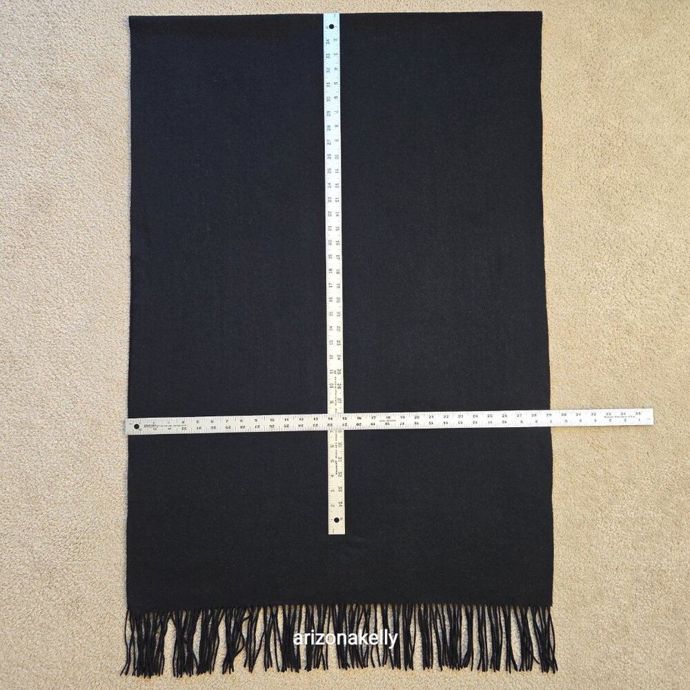 Black Cashmere Scarf Thick Soft Lux - Picture 4 of 16